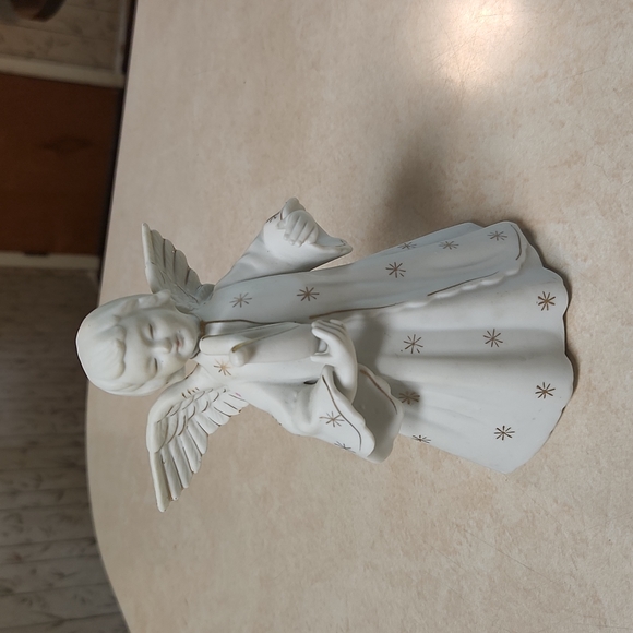 Schmid Bros Other - Vintage Schmid Japan Christmas Angel w Harp Gold Star-Burst Candle-Holder EUC